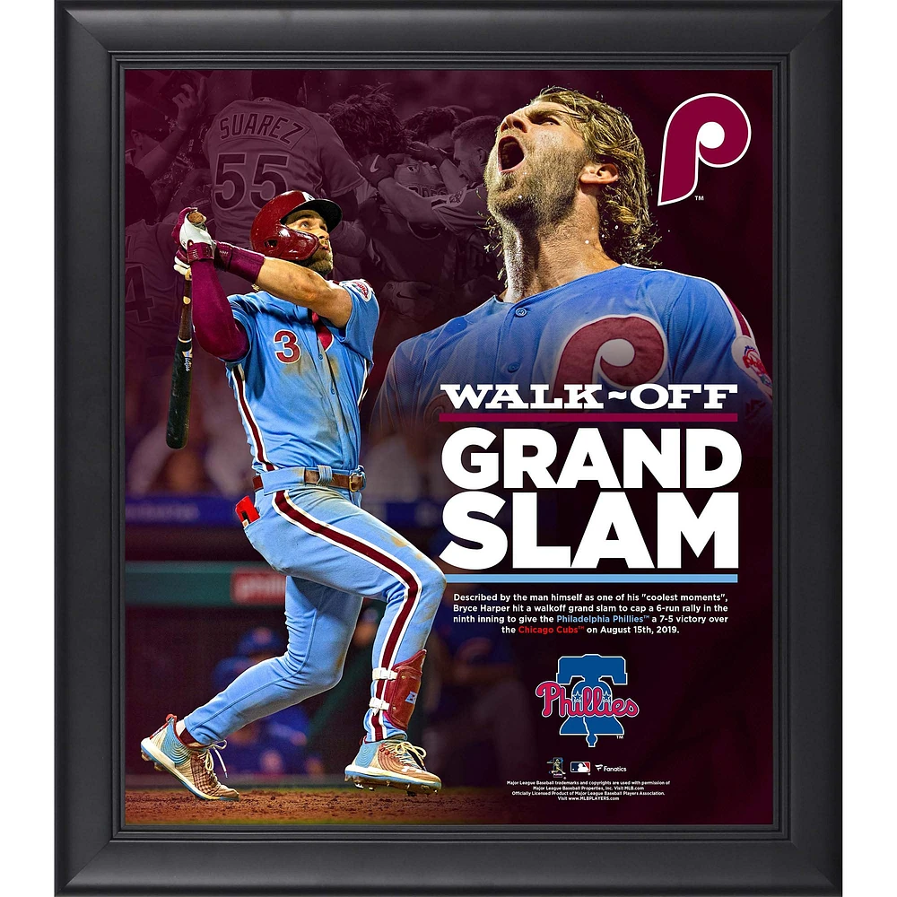 Bryce Harper Philadelphia Phillies Framed 15" x 17" Walkoff Grand Slam Collage