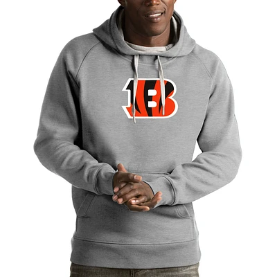 Men's Antigua Heather Gray Cincinnati Bengals Victory Pullover Hoodie