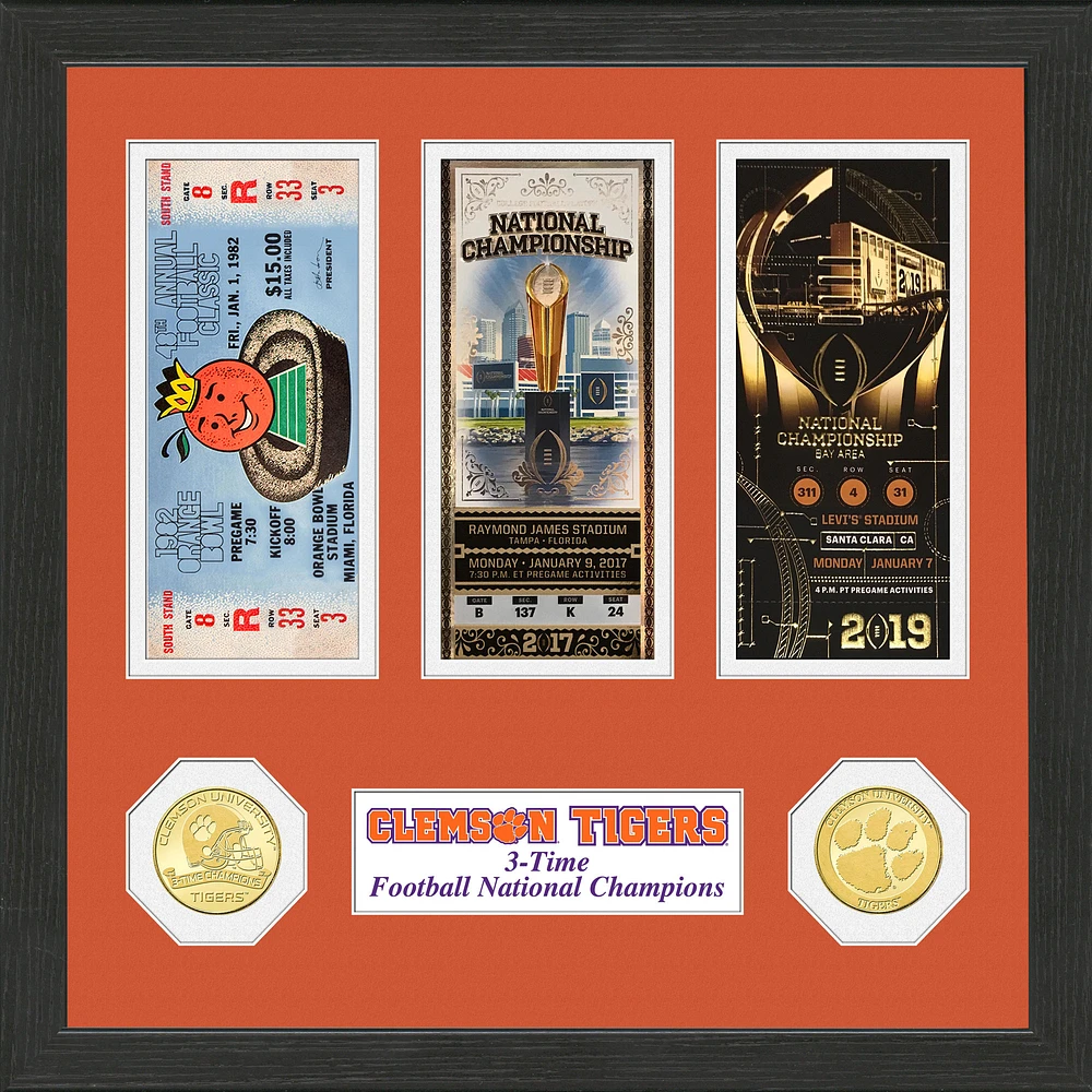Highland Mint Clemson Tigers 12'' x 12'' Deluxe Ticket Collection Photo Mint