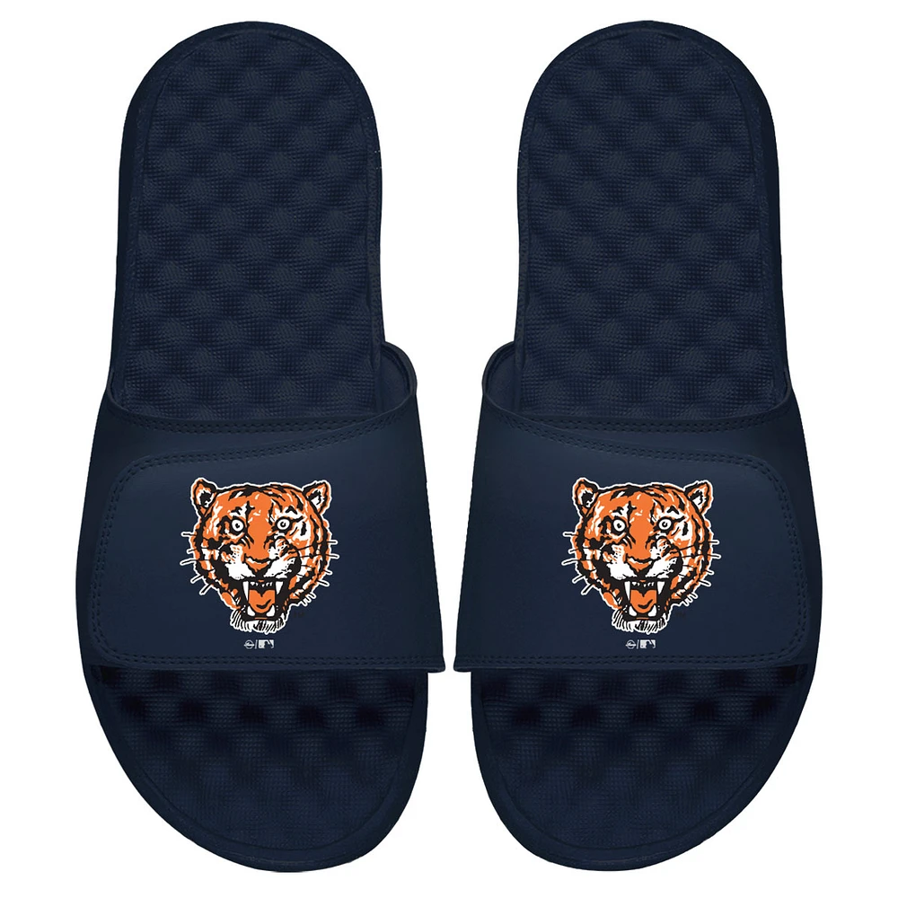 Men's ISlide Navy Detroit Tigers Cooperstown Logo Slide Sandals