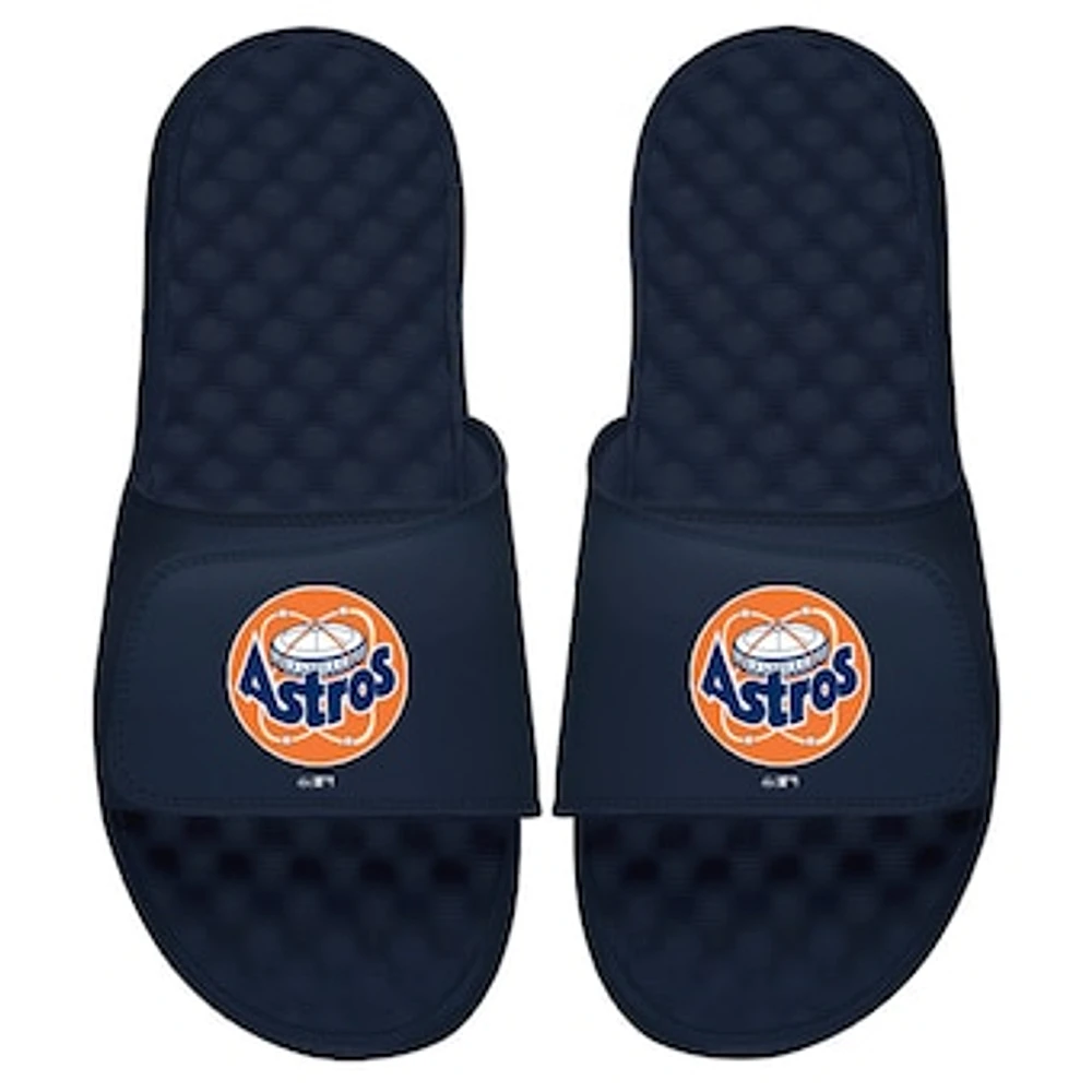 Men's ISlide Navy Houston Astros Cooperstown Logo Slide Sandals