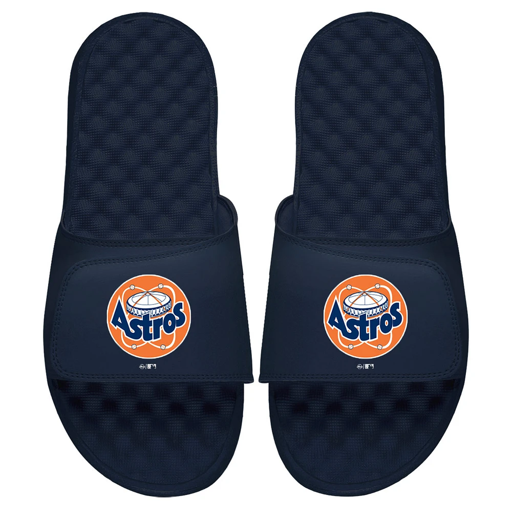 Men's ISlide Navy Houston Astros Cooperstown Logo Slide Sandals