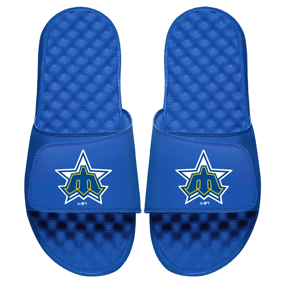 Men's ISlide Royal Seattle Mariners Cooperstown Logo Slide Sandals