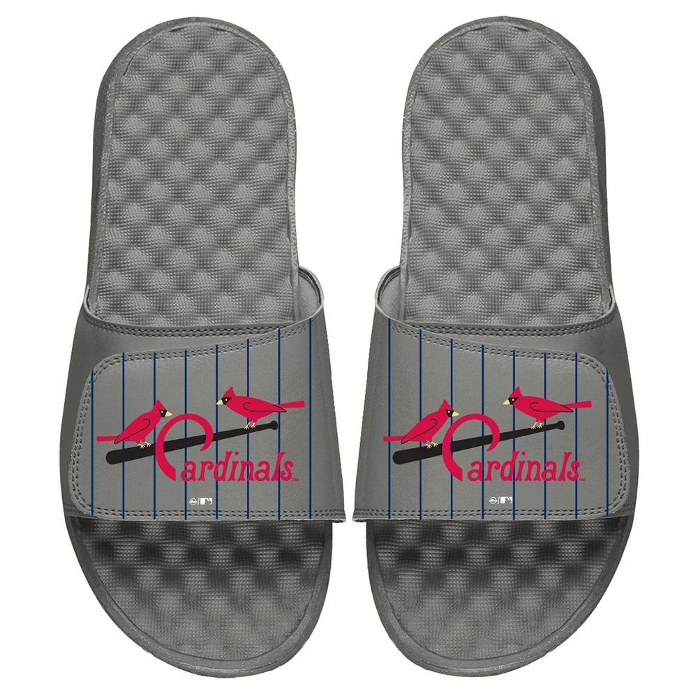 Men's ISlide Gray St. Louis Cardinals Cooperstown Logo Slide Sandals