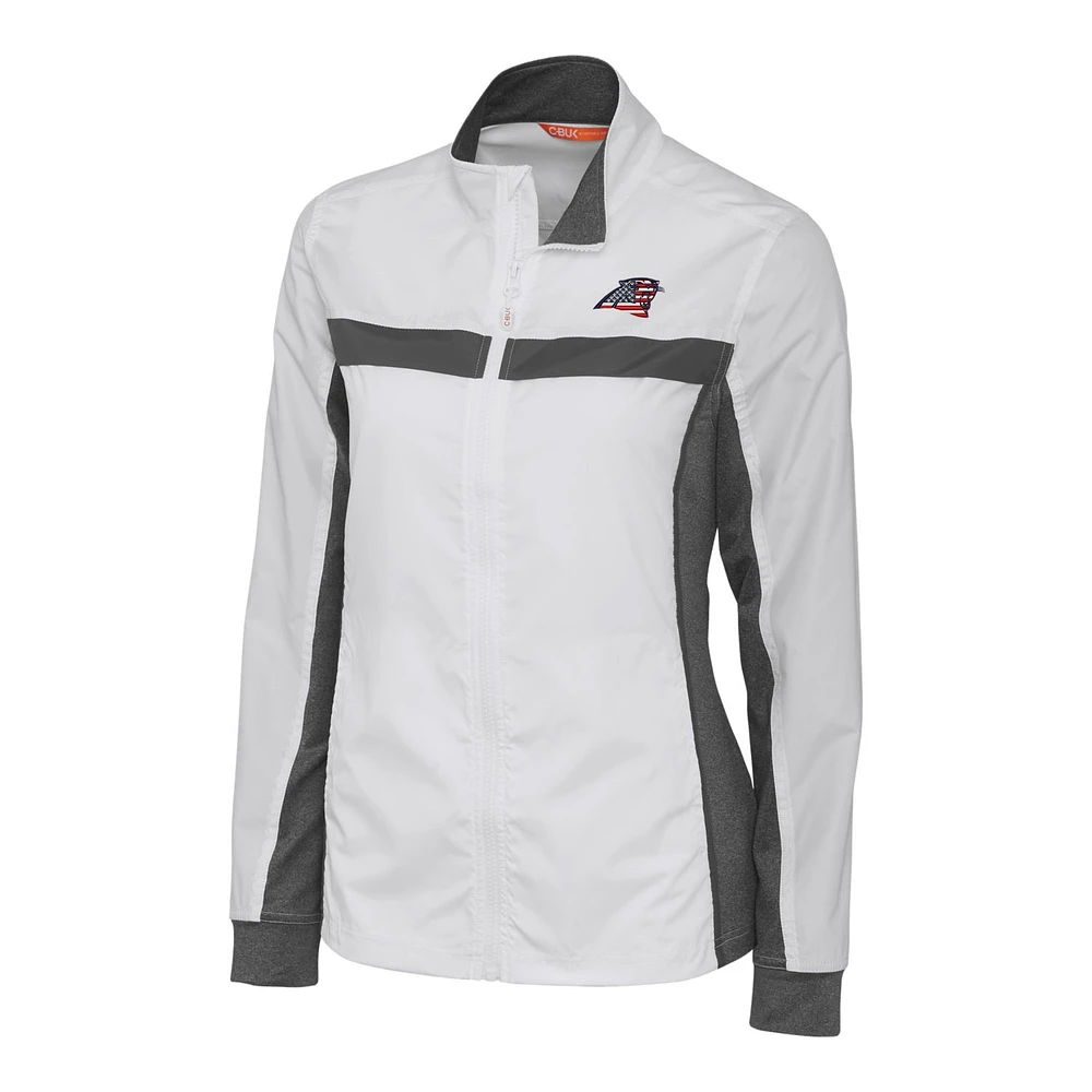 Women's Cutter & Buck White Carolina Panthers Americana Swish Full-Zip Jacket