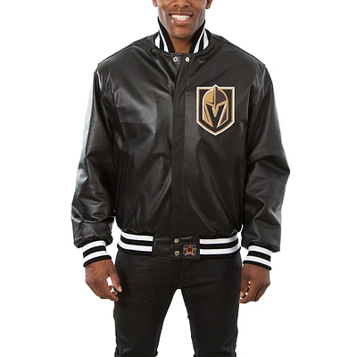 Men's JH Design Black Vegas Golden Knights Big & Tall All-Leather Jacket