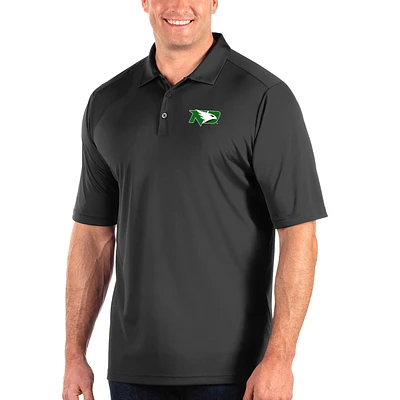 Men's Antigua Charcoal North Dakota Big & Tall Tribute Polo