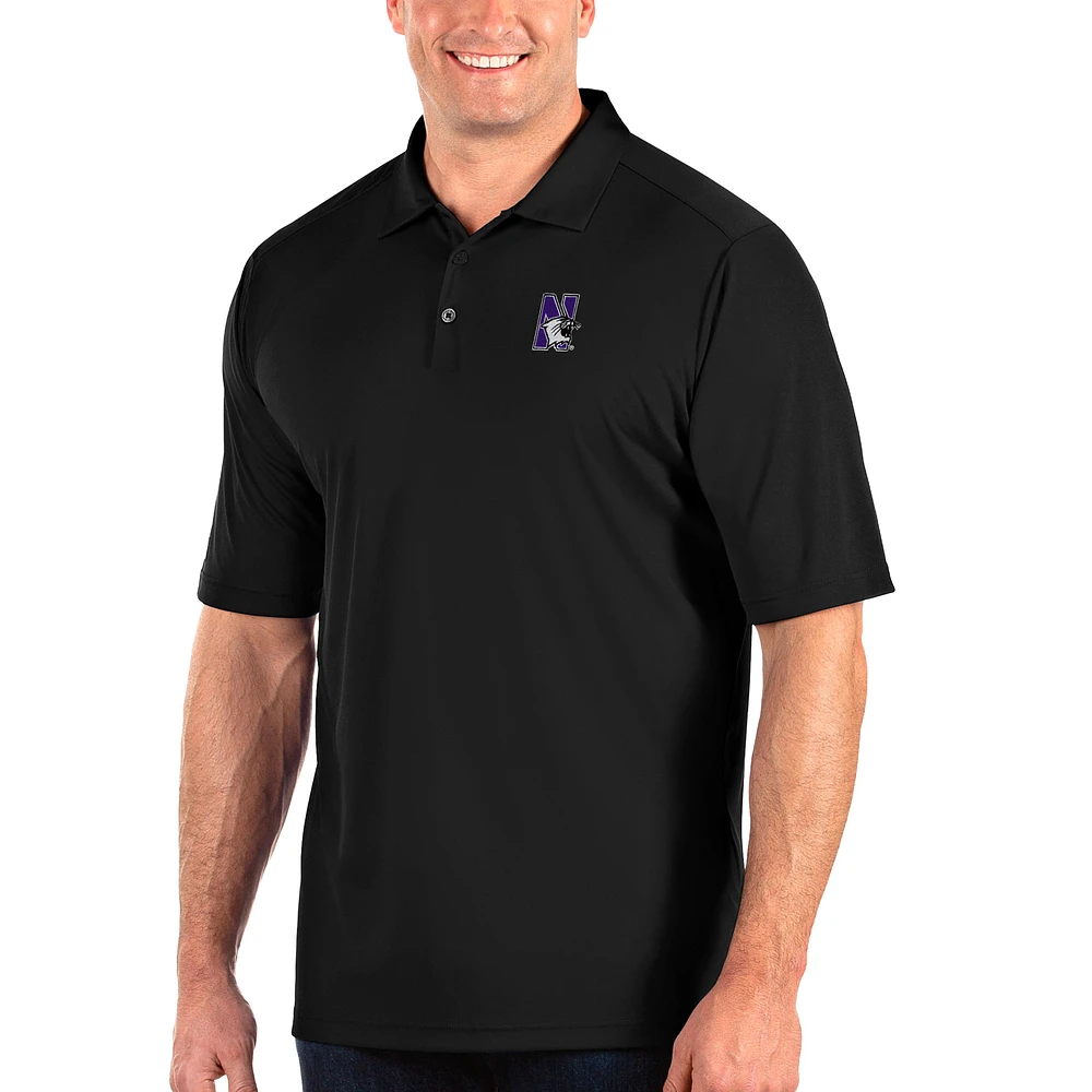 Men's Antigua Black Northwestern Wildcats Big & Tall Tribute Polo