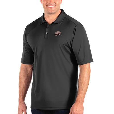 Men's Antigua Charcoal UTEP Miners Big & Tall Tribute Polo