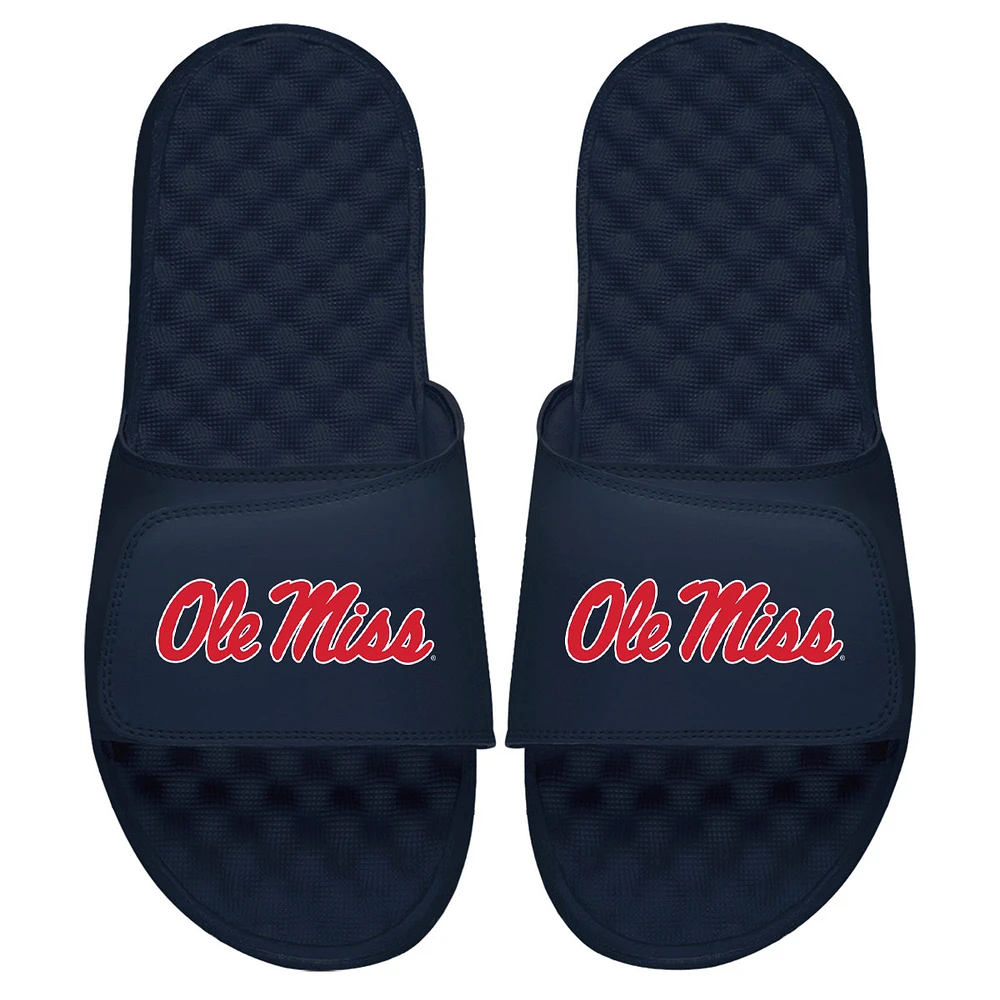 Youth ISlide Navy Ole Miss Rebels Primary Logo Slide Sandals