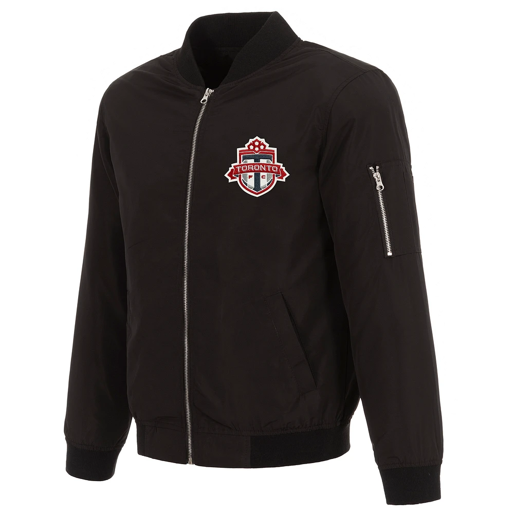 Men's JH Design Black Toronto FC Nylon Full-Zip Bomber Jacket