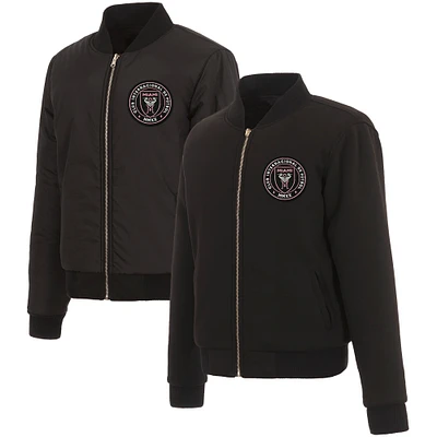 Women's JH Design Black Inter Miami CF Reversible Full-Zip Fleece Jacket