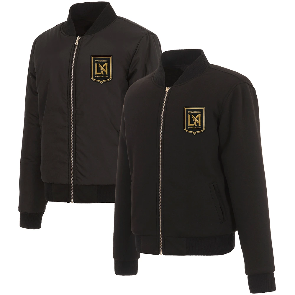 Women's JH Design Black LAFC Reversible Full-Zip Fleece Jacket