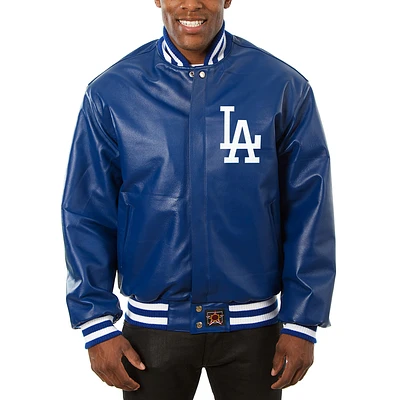Men's JH Design Royal Los Angeles Dodgers Big & Tall Full-Snap All-Leather Jacket