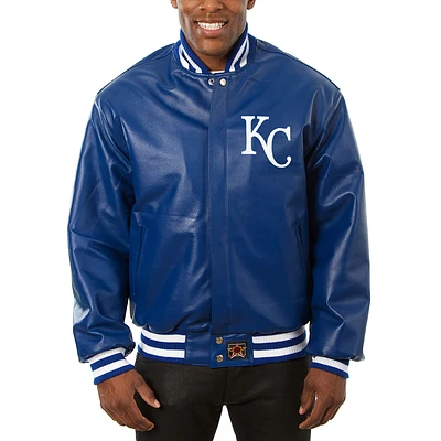 Men's JH Design Royal Kansas City Royals Big & Tall Full-Snap All-Leather Jacket