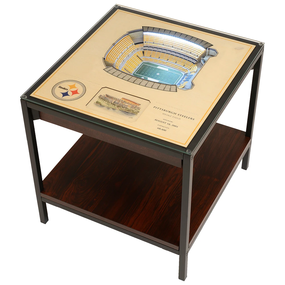 Brown Pittsburgh Steelers 25-Layer StadiumView Lighted End Table