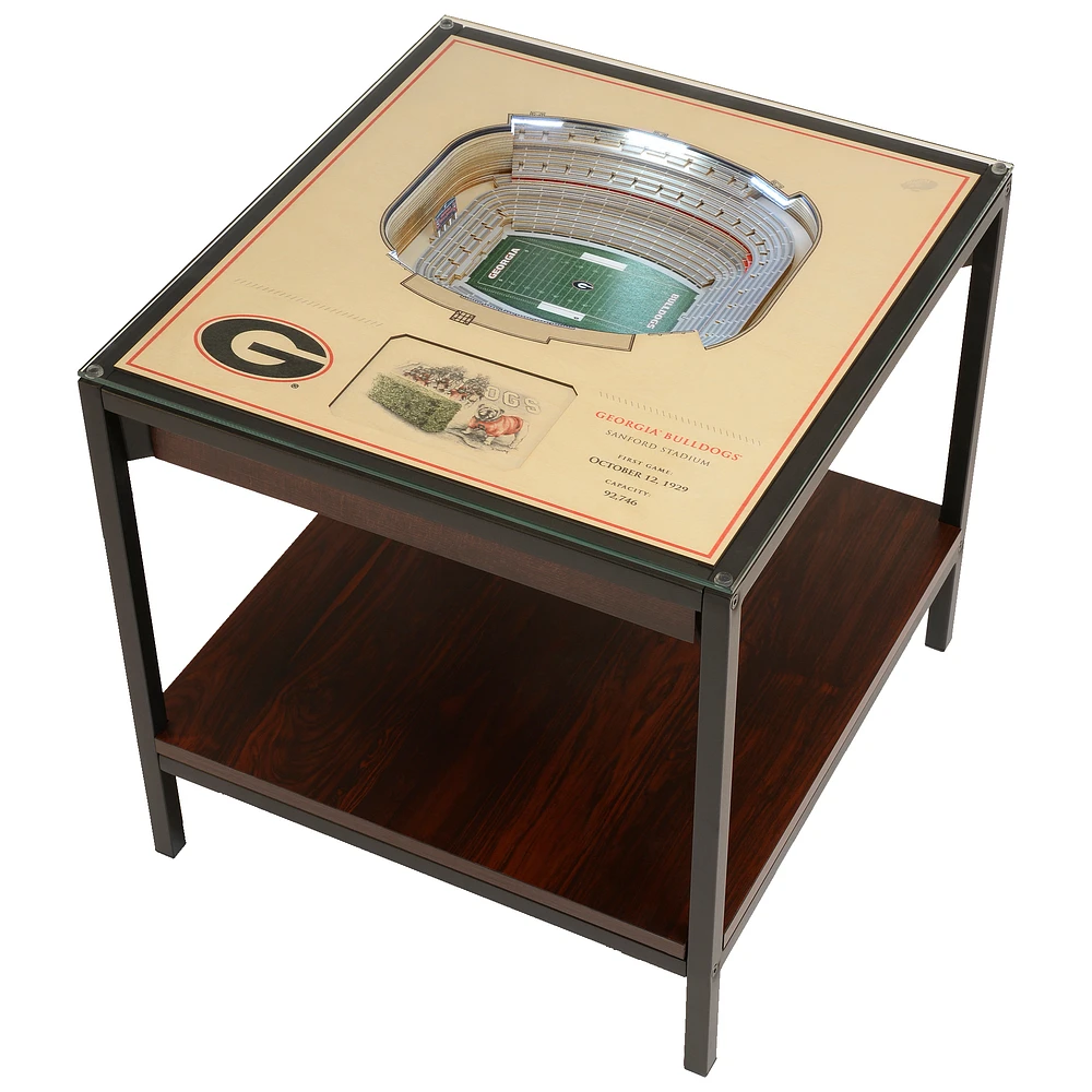 Brown Georgia Bulldogs 25-Layer StadiumView Lighted End Table