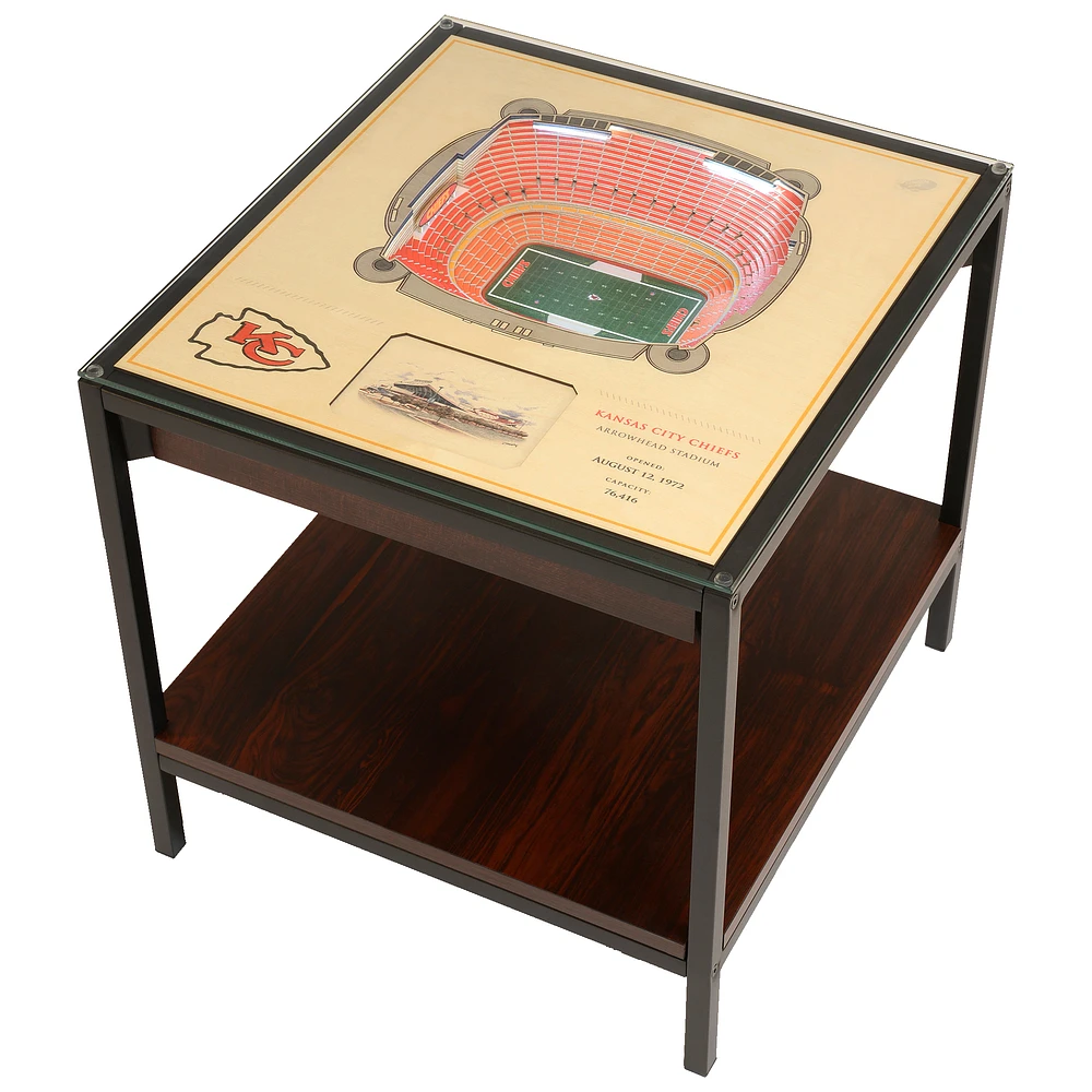 Brown Kansas City Chiefs 25-Layer StadiumView Lighted End Table