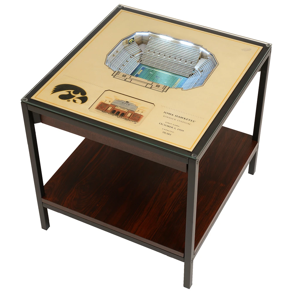 Brown Iowa Hawkeyes 25-Layer StadiumView Lighted End Table