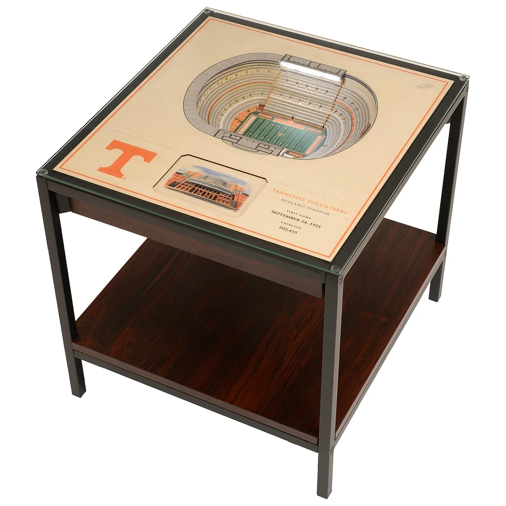 Brown Tennessee Volunteers 25-Layer StadiumView Lighted End Table
