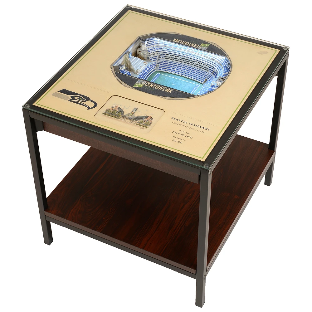 Brown Seattle Seahawks 25-Layer StadiumView Lighted End Table