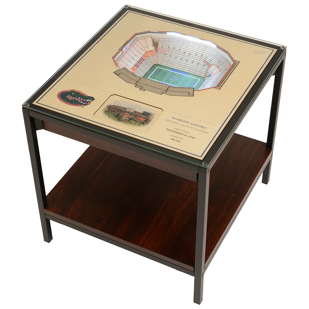Brown Florida Gators 25-Layer StadiumView Lighted End Table