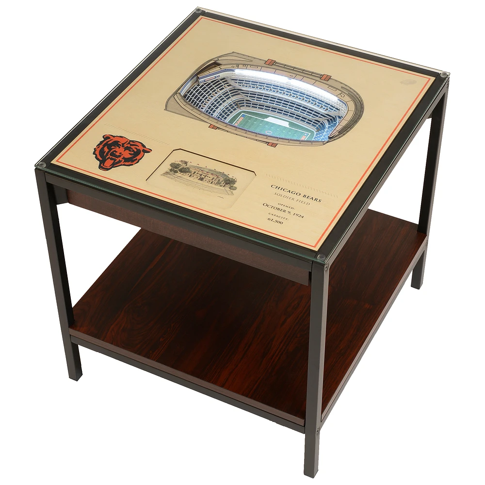 Brown Chicago Bears 25-Layer StadiumView Lighted End Table
