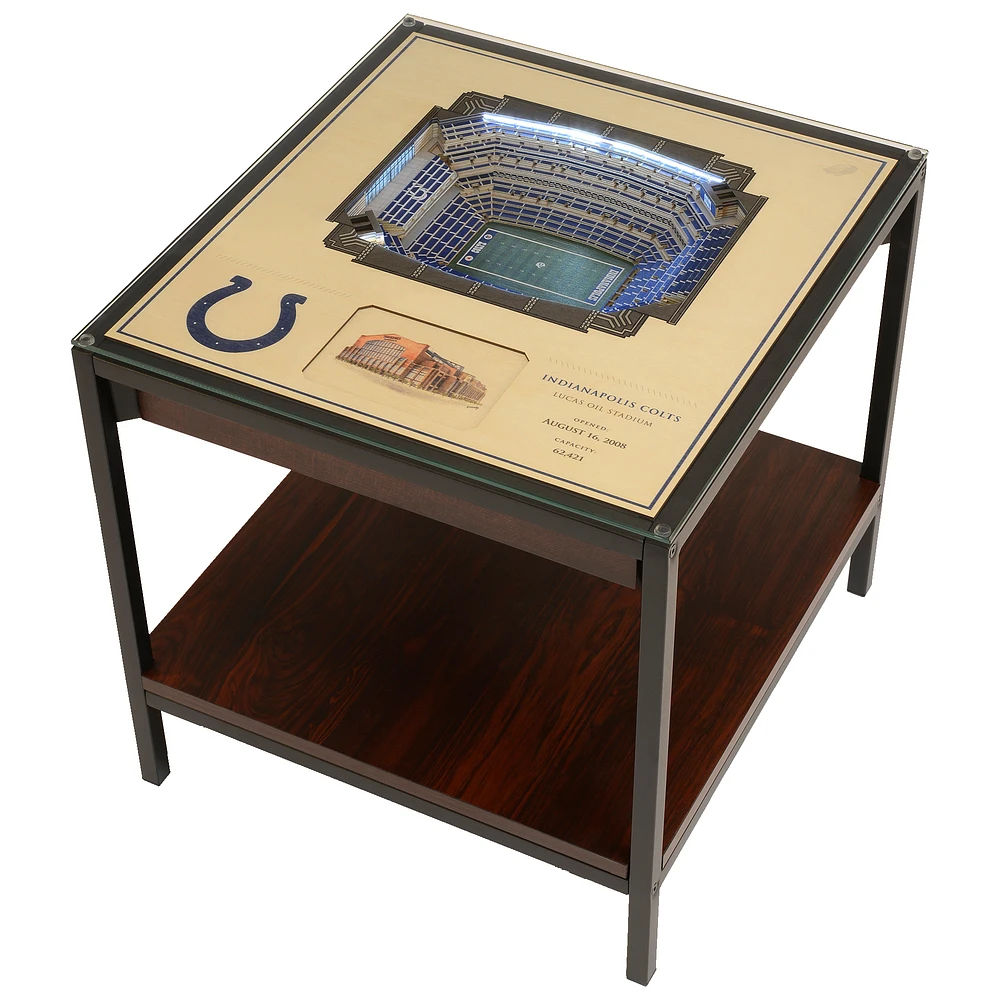 Brown Indianapolis Colts 25-Layer StadiumView Lighted End Table