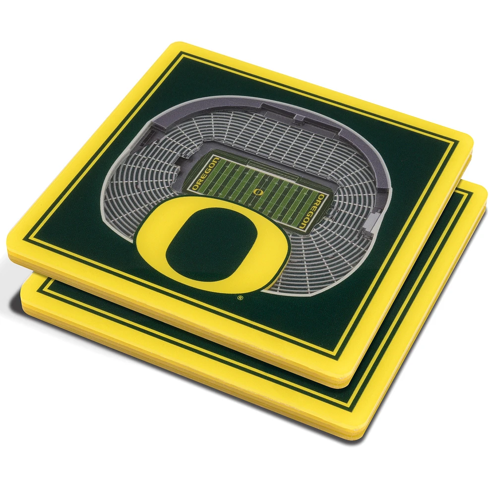 Green Oregon Ducks 3D StadiumViews Coasters