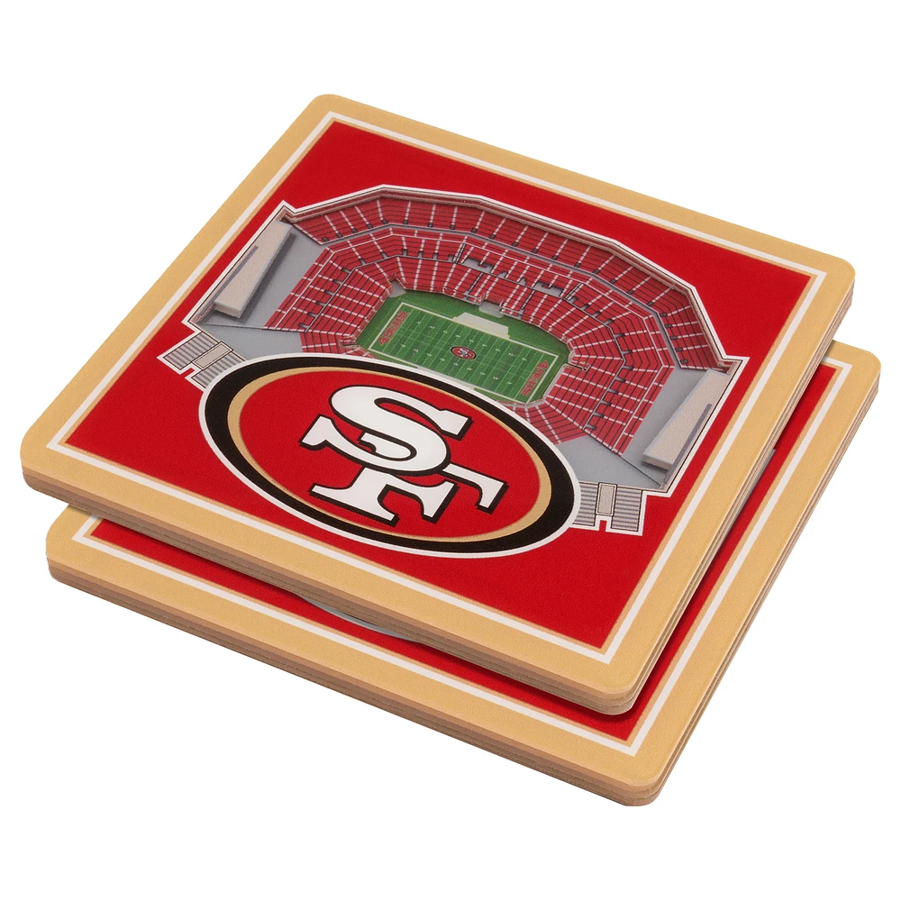 Red San Francisco 49ers 3D StadiumViews Coasters
