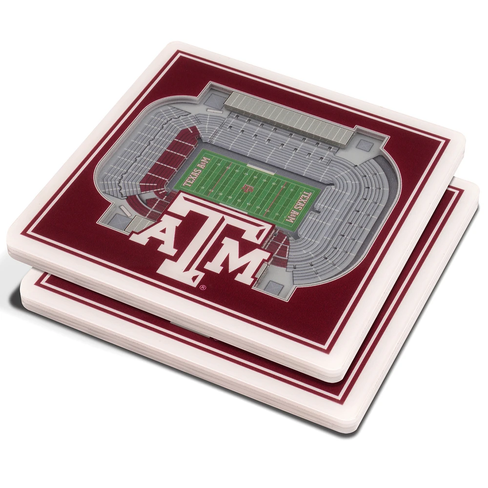 Red Texas A&M Aggies 3D StadiumViews Coasters
