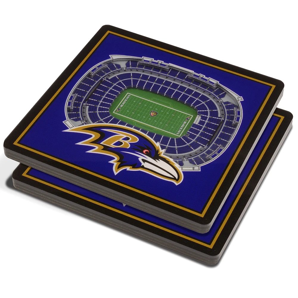 Purple Baltimore Ravens 3D StadiumViews Coasters