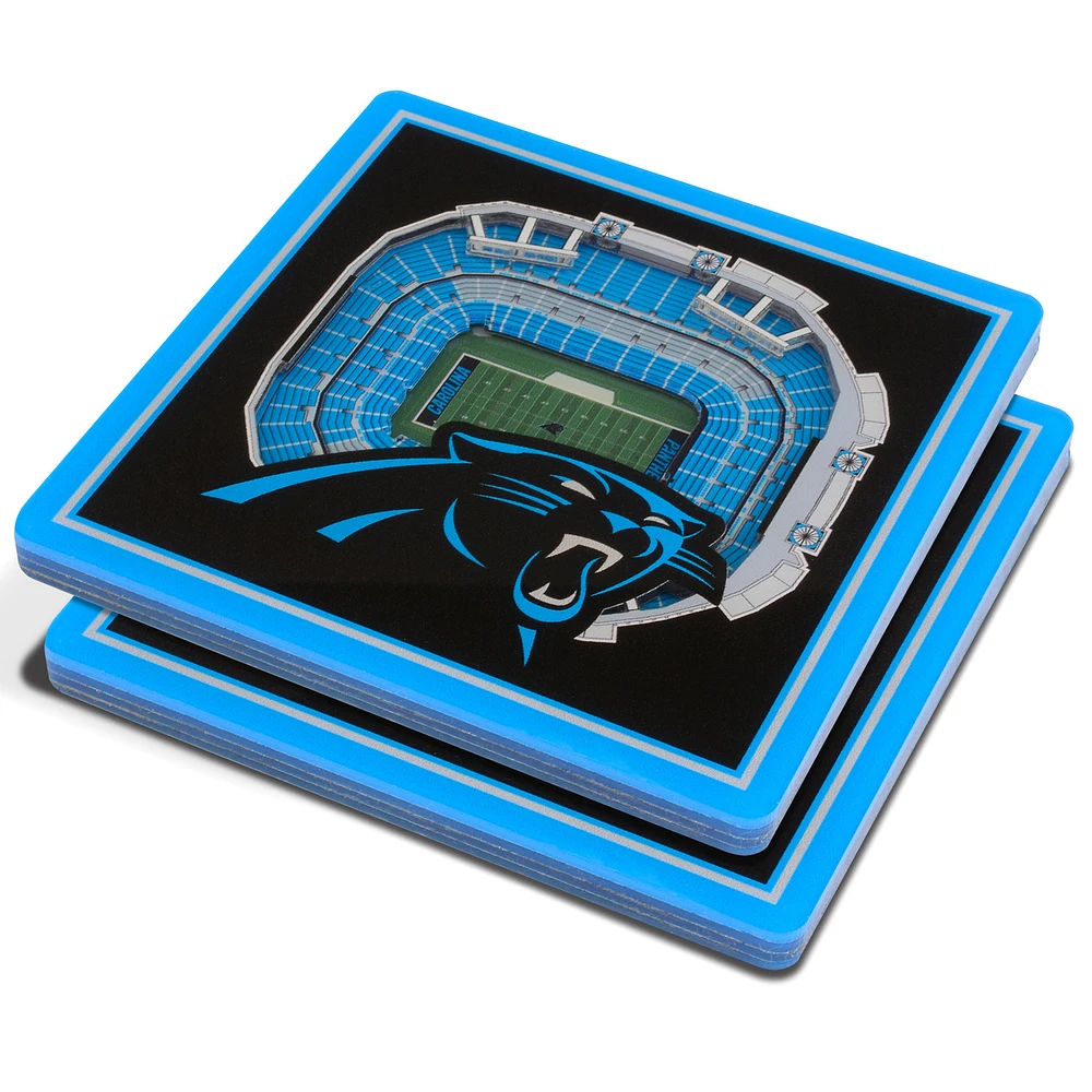 Black Carolina Panthers 3D StadiumViews Coasters
