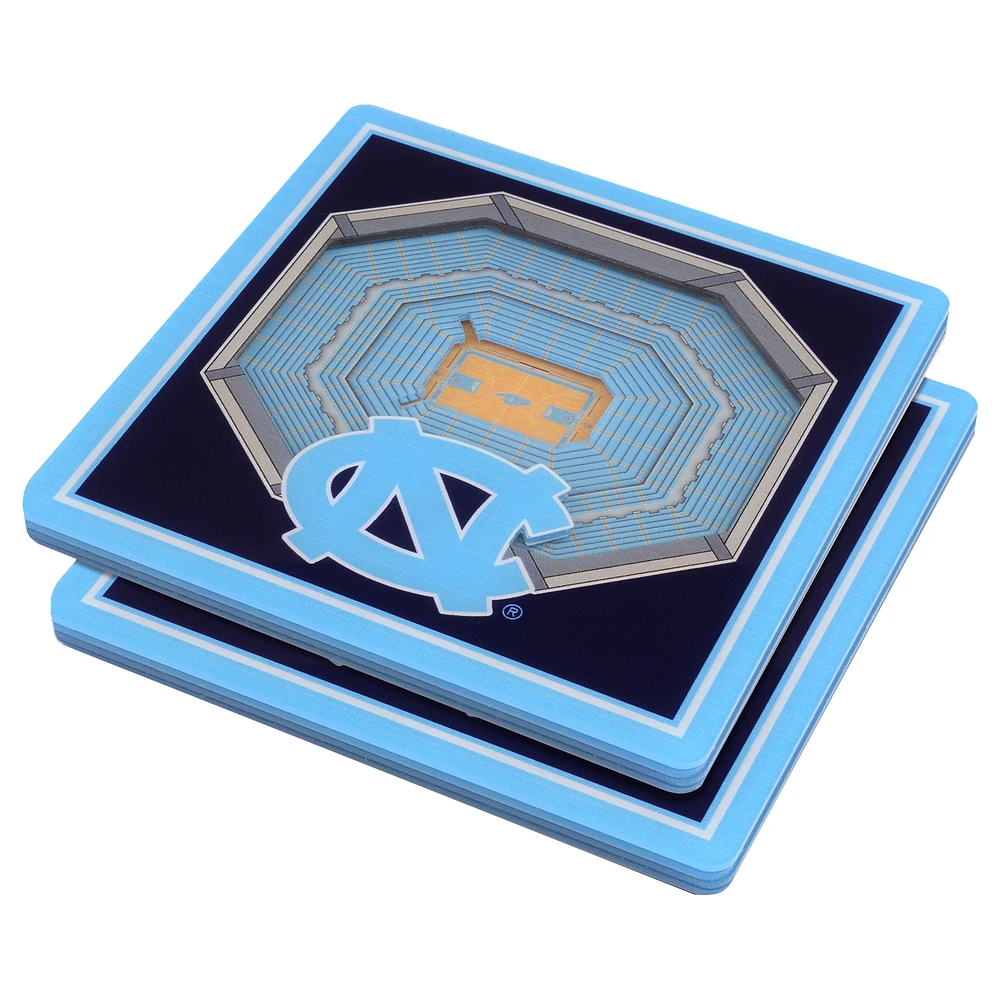 Blue North Carolina Tar Heels 3D StadiumViews Coasters