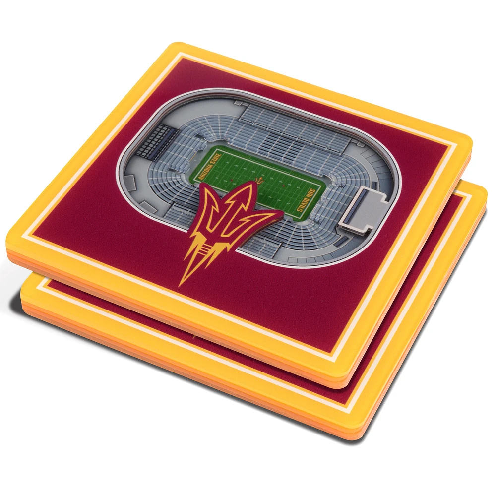 Red Arizona State Sun Devils 3D StadiumViews Coasters