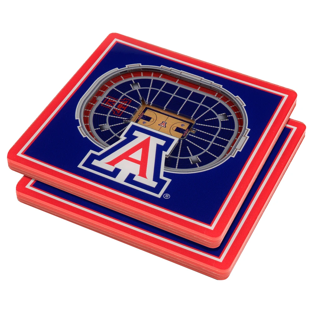 Red Arizona Wildcats 3D StadiumViews Coasters