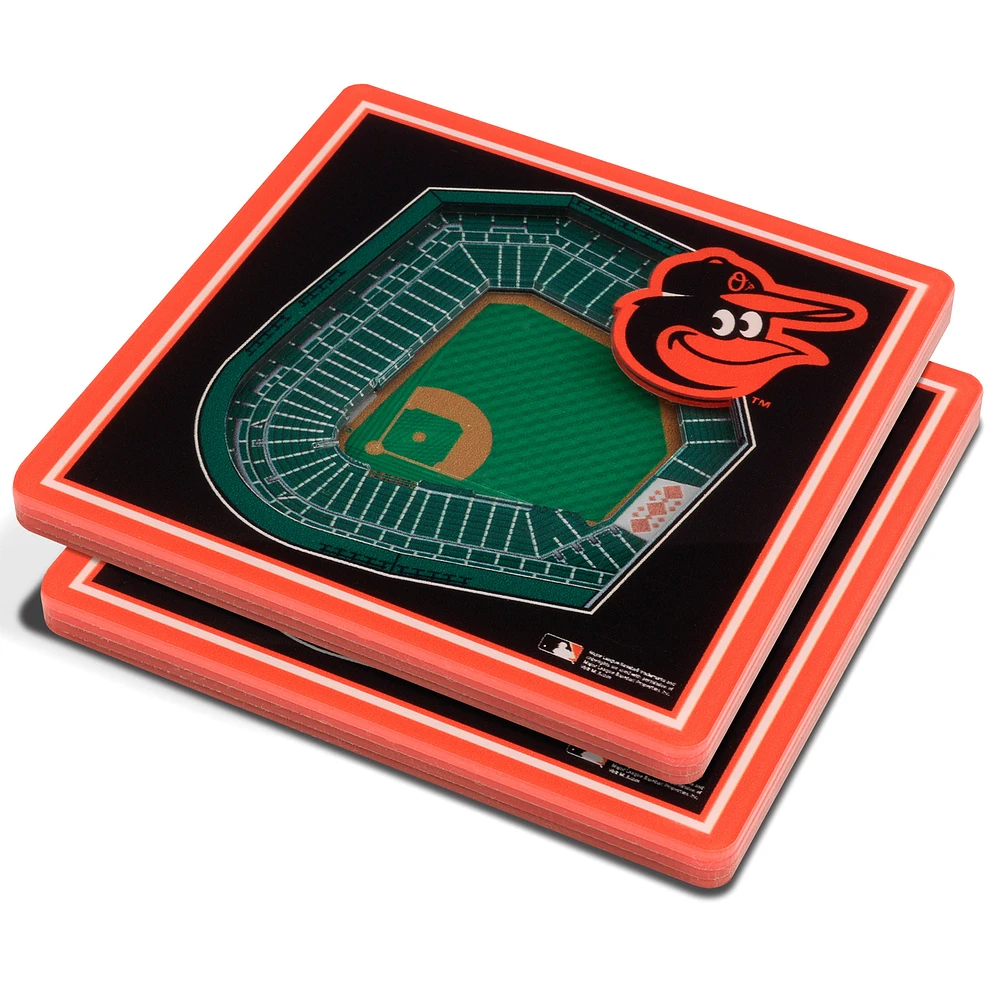 Black Baltimore Orioles 3D StadiumViews Coasters