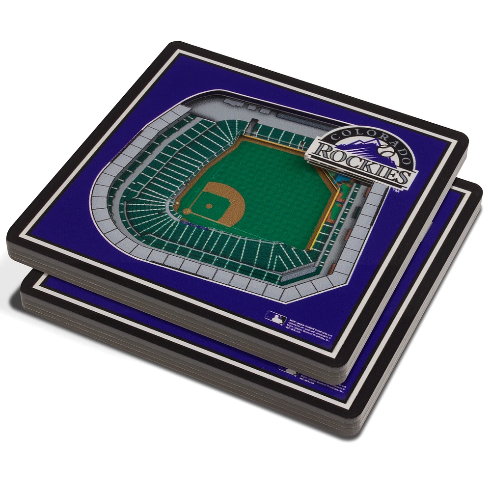 Purple Colorado Rockies 3D StadiumViews Coasters