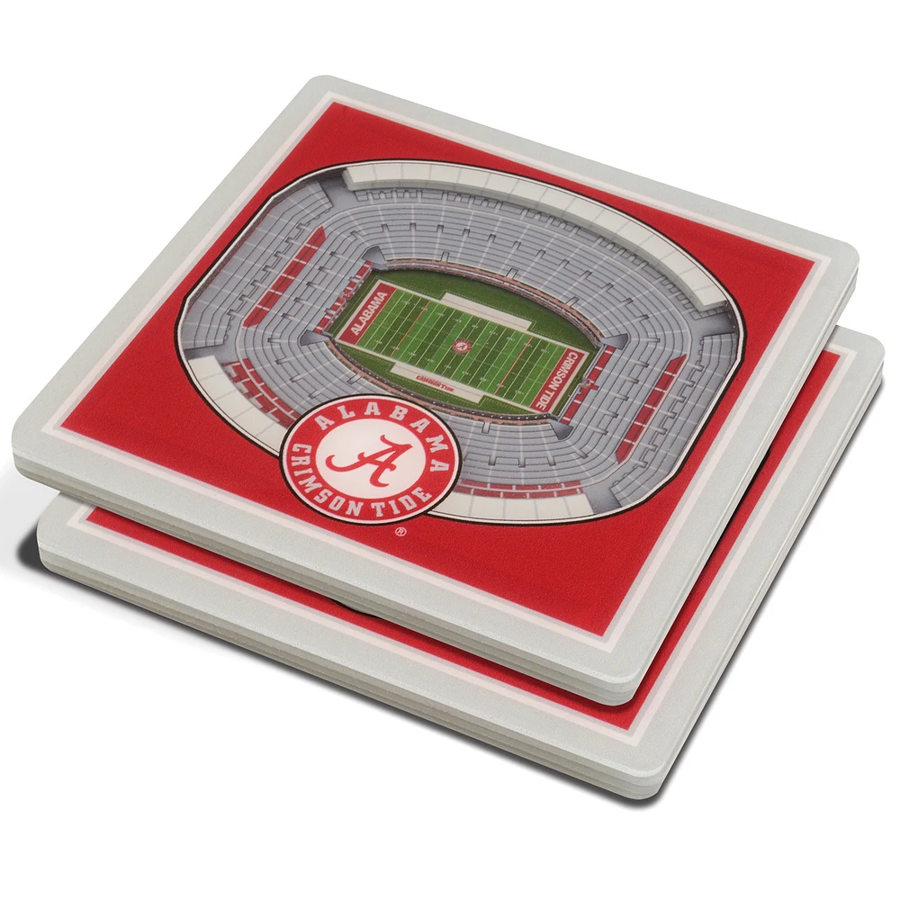 Red Alabama Crimson Tide 3D StadiumViews Coasters