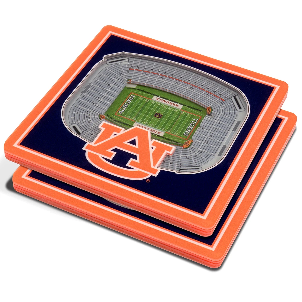 Blue Auburn Tigers 3D StadiumViews Coasters