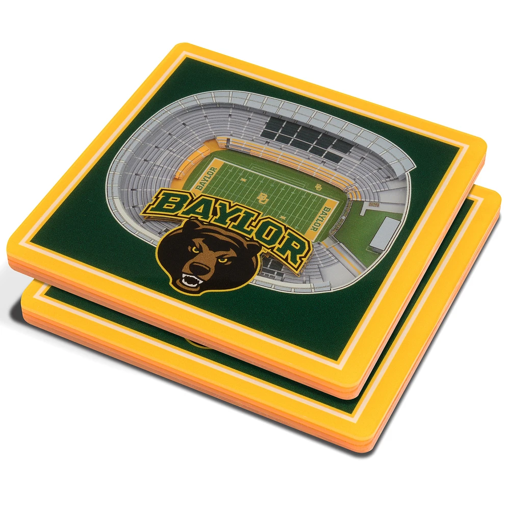 Green Baylor Bears 3D StadiumViews Coasters