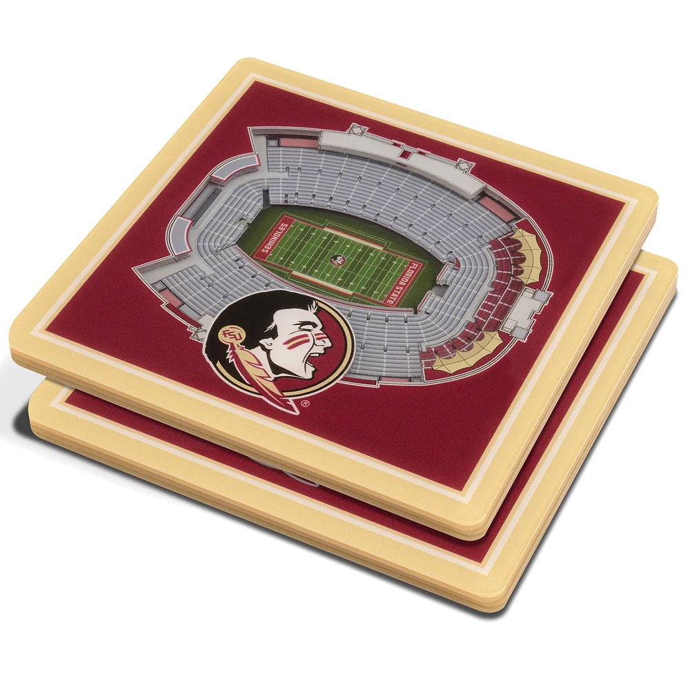 Red Florida State Seminoles 3D StadiumViews Coasters