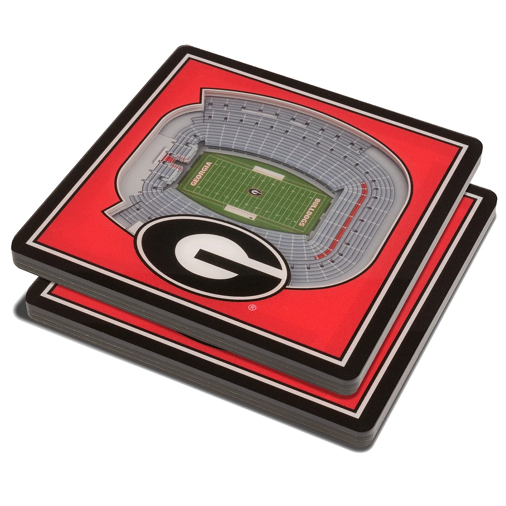 Red Georgia Bulldogs 3D StadiumViews Coasters