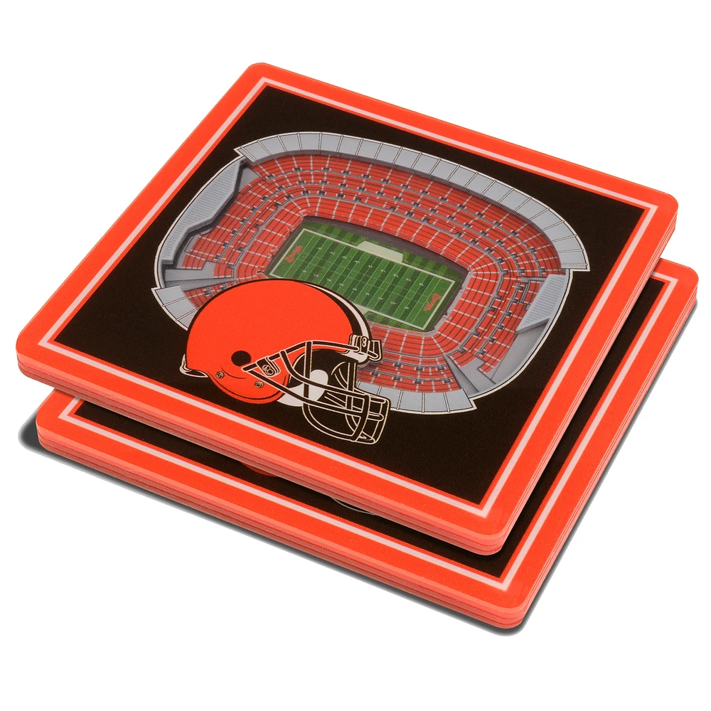 Brown Cleveland Browns 3D StadiumViews Coasters