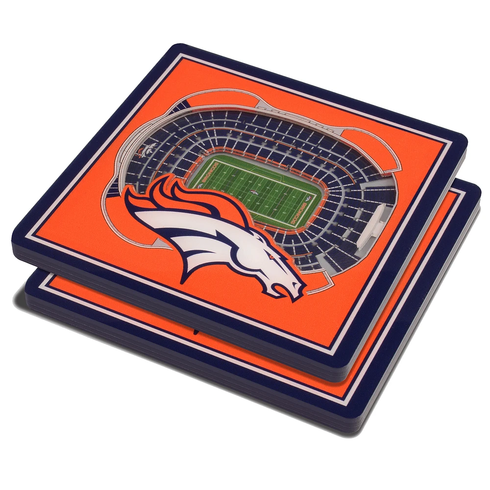 Orange Denver Broncos 3D StadiumViews Coasters
