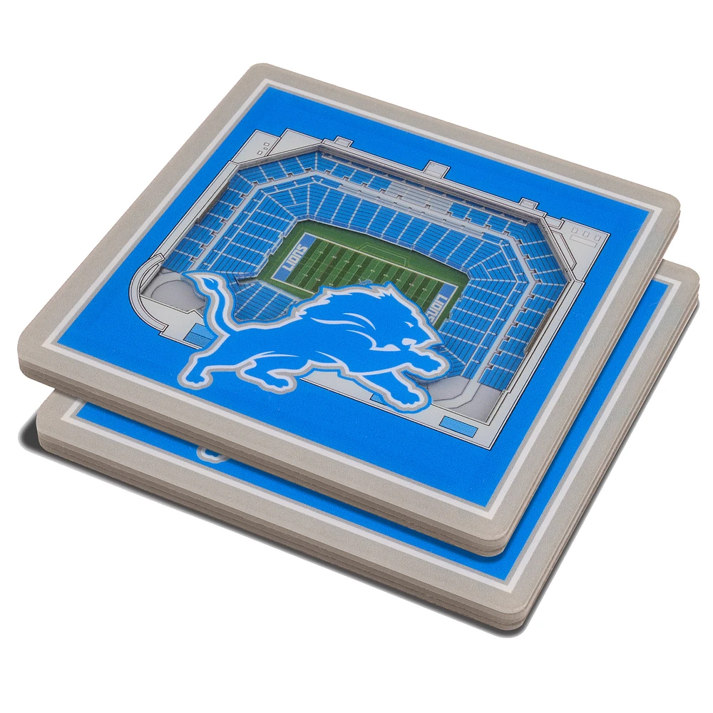 Blue Detroit Lions 3D StadiumViews Coasters
