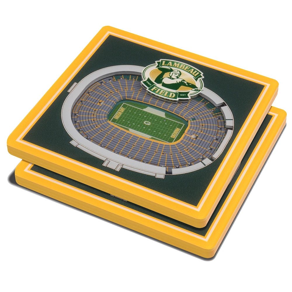 Green Green Bay Packers 3D StadiumViews Coasters