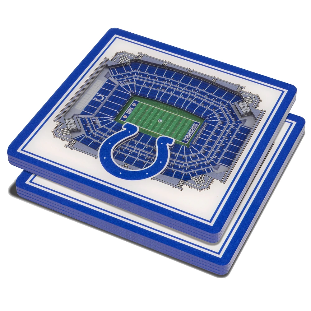 White Indianapolis Colts 3D StadiumViews Coasters
