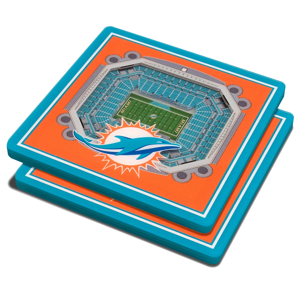 Orange Miami Dolphins 3D StadiumViews Coasters