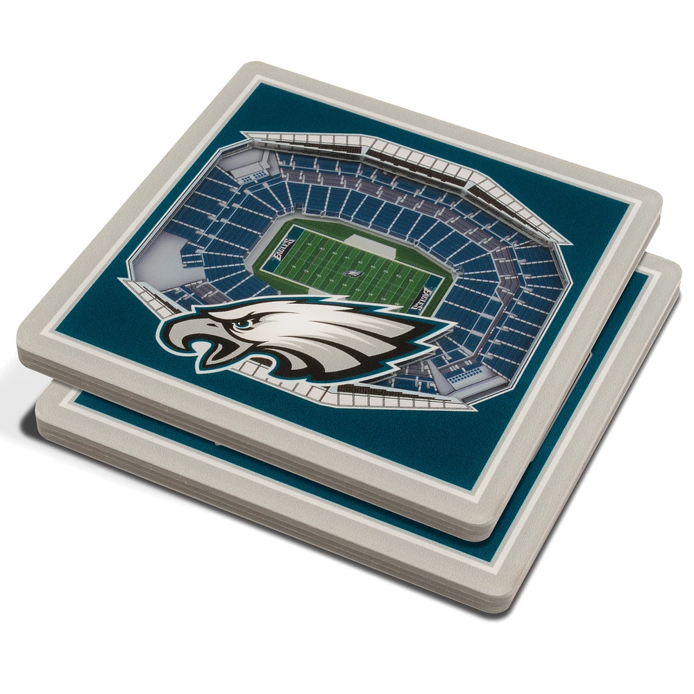 Green Philadelphia Eagles 3D StadiumViews Coasters